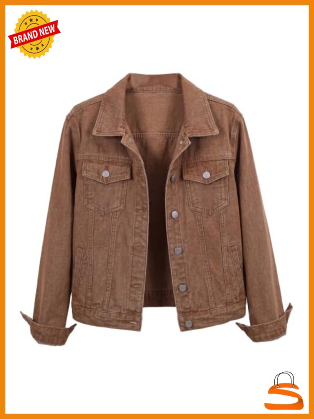 Distressed Button Down Denim Jacket Coat Long Sleeve Casual Jean Jacket